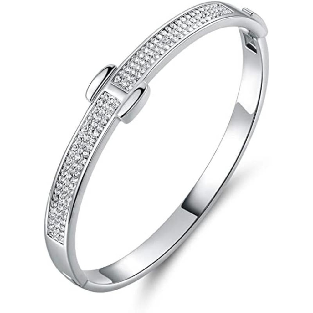 18K Gold Plated Crystal Belt Bangle White Gold Swarovski Crystal Belt Bangle